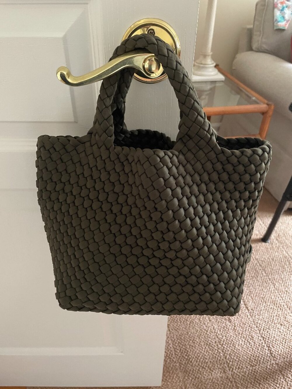 Naghedi St. Barths Small Tote in Olive Perfect condition with pouch
